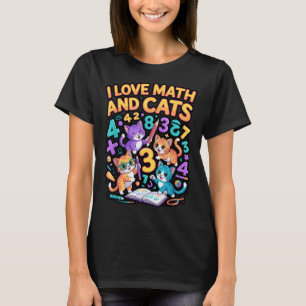 T-shirt J'aime les maths et les chats Professeur Élève 