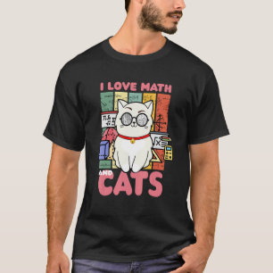 T-shirt J'Aime Les Maths Et Les Chats Propriétaire D'Anima