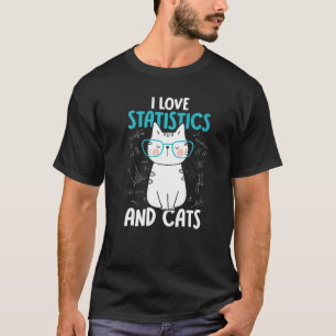 T-shirt J'aime les maths et les chats Statistiques 1