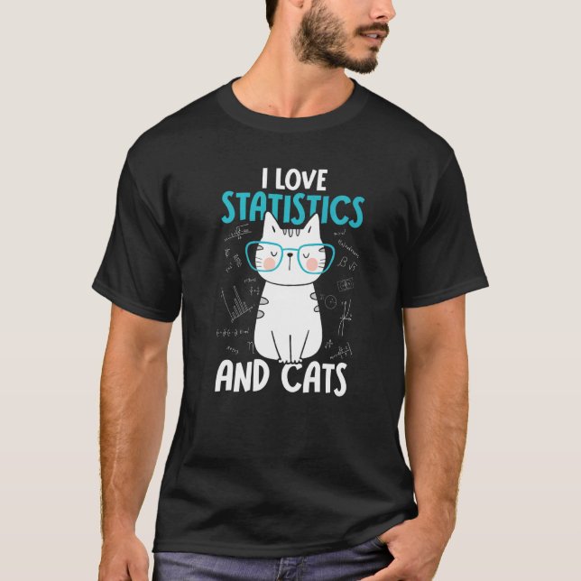 T-shirt J'aime les maths et les chats   Statistiques  1 (Devant)