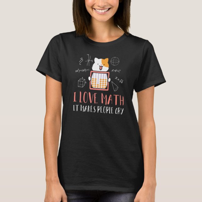 T-shirt J'Aime Les Maths Je Chat Mathématiques Chat Math C (Devant)