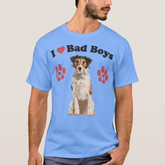 T-shirt J'AIME LES MAUVAIS GARÇONS Drôle Homme Fox Terrier