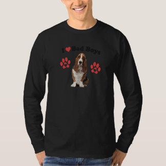 T-shirt J'aime les mauvais garçons Maman Chien Mâle Basse