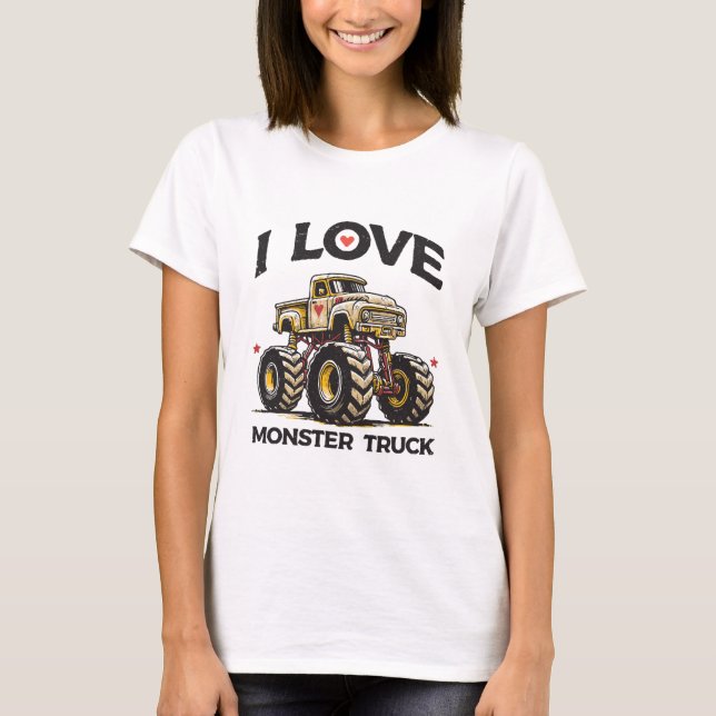 T-shirt J'aime les monstres camions (Devant)