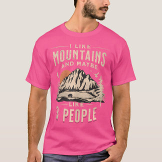 T-shirt J'Aime Les Montagnes Et Peut-Être 3 Personnes Camp