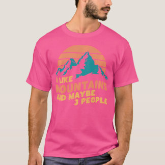 T-shirt J'Aime Les Montagnes Et Peut-Être 3 Personnes Rand