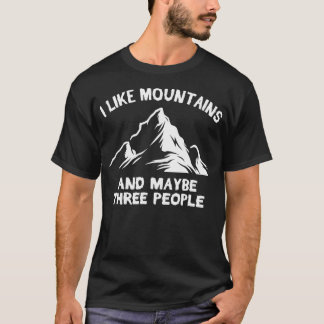 T-shirt J'Aime Les Montagnes Et Peut-Être Trois Personnes