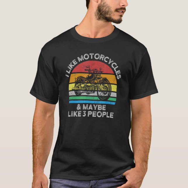T-shirt J'Aime Les Motocyclettes Et Peut-Être 3 Personnes  (Devant)