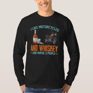 T-shirt J'Aime Les Motocyclettes Et Whiskey Fun Whiskey Mo