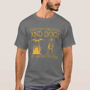 T-shirt J'Aime Les Motos Et Chiens Et Peut-Être 3 Personne