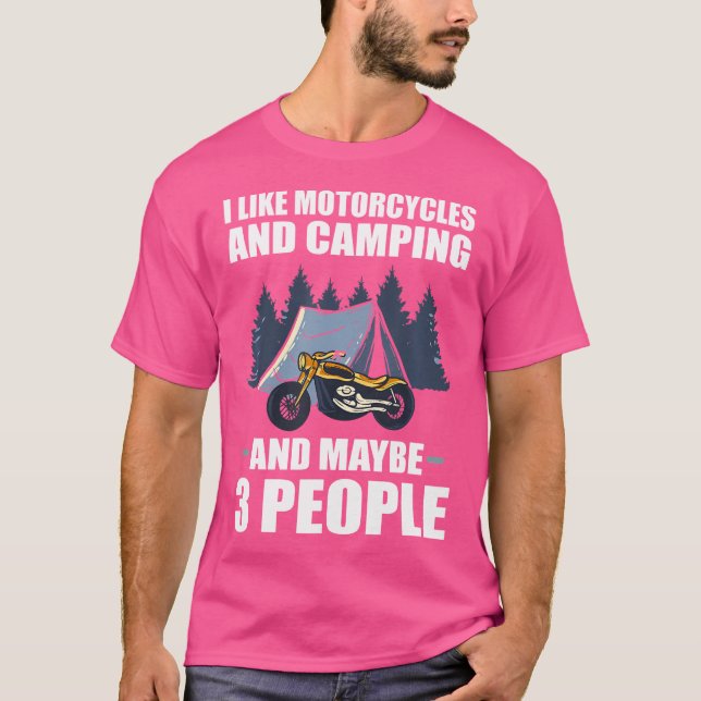 T-shirt J'Aime Les Motos Et Le Camping Et Peut-Être 3 Pers (Devant)