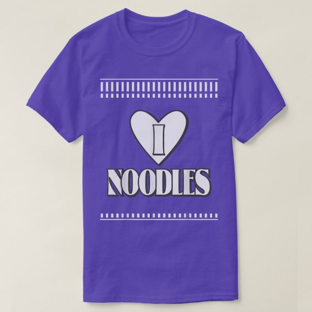 T-shirt J'aime les nouilles Kawaii Instant Ramen noir et b (Design devant)