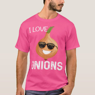 T-shirt J'aime les oignons drôles légumes vie végane