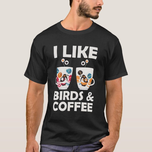 T-shirt J'Aime Les Oiseaux Et Le Café (Devant)