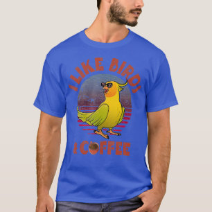 T-shirt J'aime les oiseaux et le café Funny Parrot