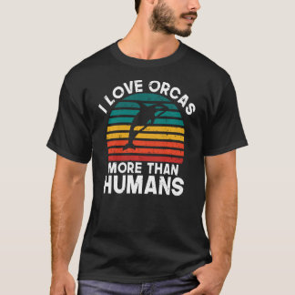 T-shirt J'aime les orques plus que les humains Orca Whale 