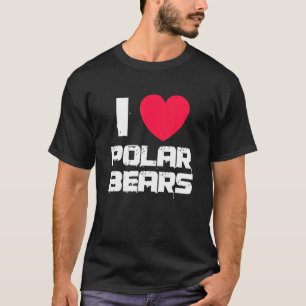T-shirt J'Aime Les Ours Polaires Mignons Coeur Ours