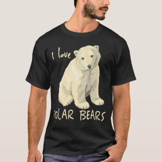 T-shirt J'aime les ours polaires Ours arctique