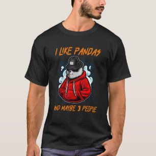 T-shirt J'Aime Les Pandas Et Peut-Être 3 Personnes Les Pan