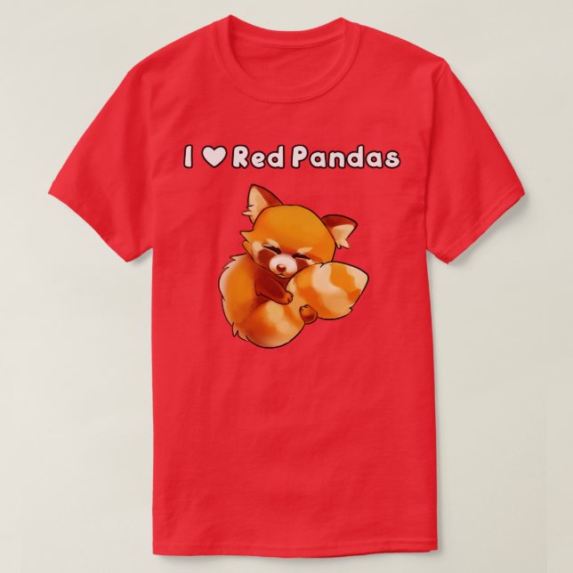 T-shirt J'aime les pandas rouges (Design devant)