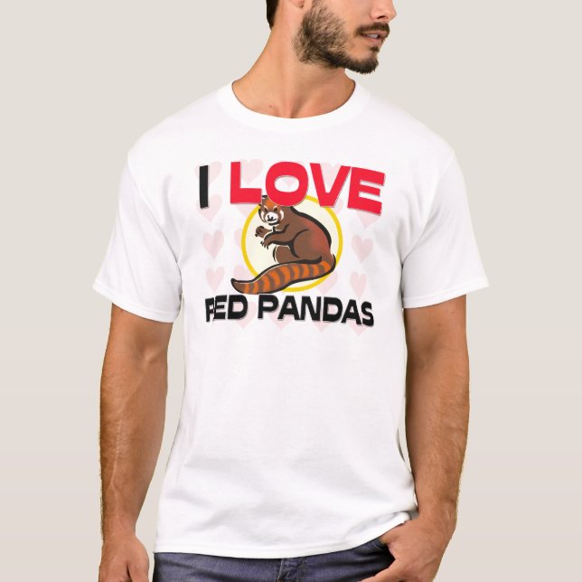 T-shirt J'aime les pandas rouges (Devant)