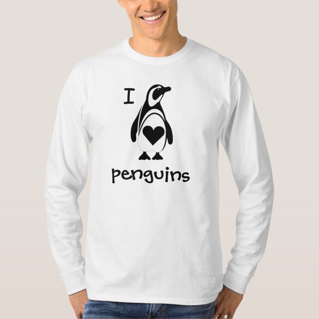T-shirt J'aime les pingouins du coeur (Devant)