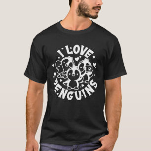 T-shirt J'Aime Les Pingouins Pour Femmes Hommes Jeunes Pin