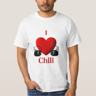 T-shirt J'aime les pots de chili avec des rubans bleus
