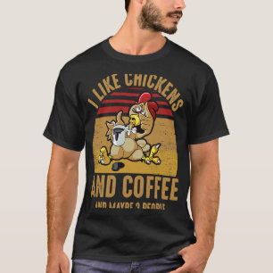 T-shirt J'aime les poules et le café Peut-être 3 personnes