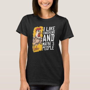 T-shirt J'Aime Les Poules Et Peut-être 3 Personnes Éleveu