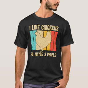 T-shirt J'Aime Les Poules Et Peut-être 3 Personnes Éleveur