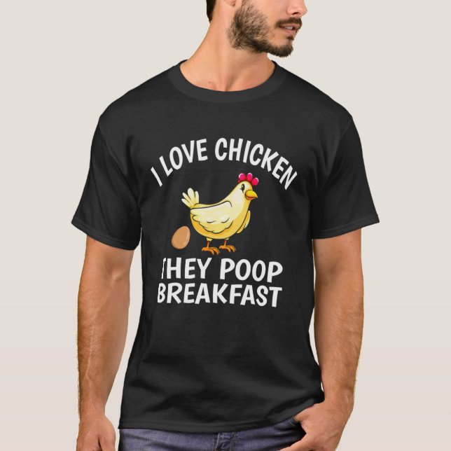 T-shirt J'aime les poules qui fient le petit déjeuner  Pou (Devant)