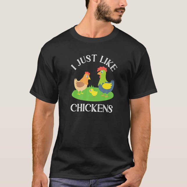 T-shirt J'Aime Les Poulets Agréable Élevage De Poulet (Devant)