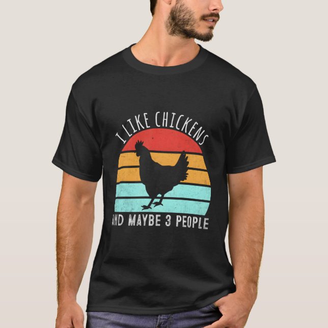 T-shirt J'Aime Les Poulets Et Peut-Être 3 Personnes Le Pou (Devant)
