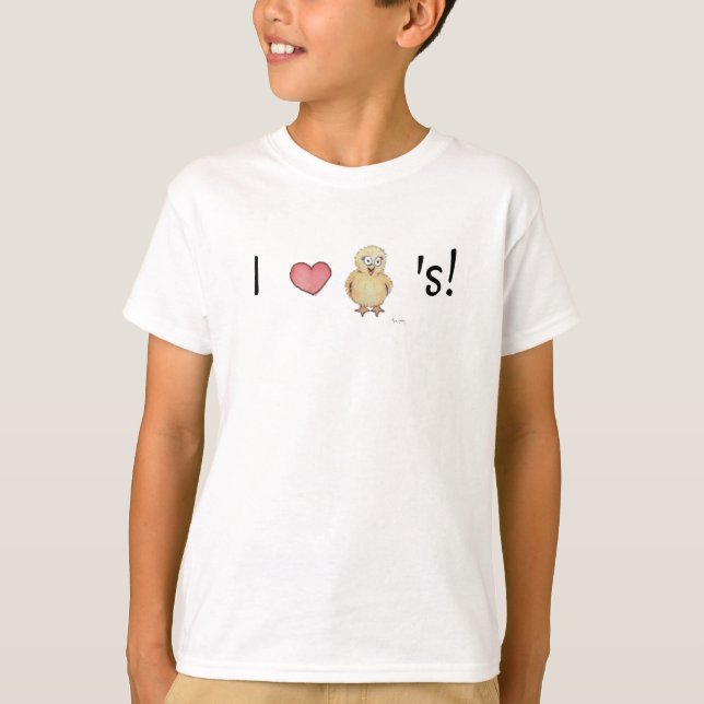 T-shirt J'aime les poussins Chick mignonne Humour drôle Fi (Devant)