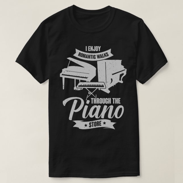 T-shirt J'Aime Les Promenades Romques À Travers Le Piano S (Design devant)