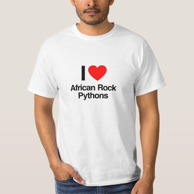 T-shirt j'aime les pythons rocheux africains (Devant)