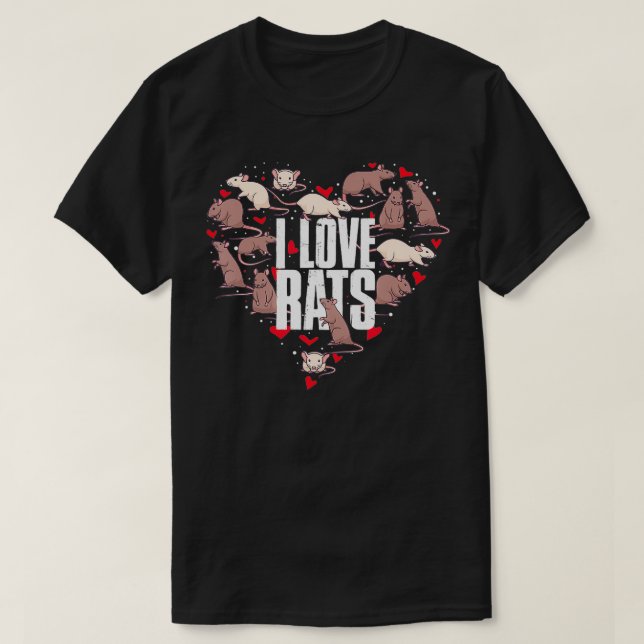 T-shirt J'aime les rats (Design devant)