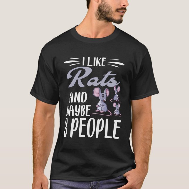 T-shirt J'Aime Les Rats Et Peut-Être 3 Personnes Rat Lover (Devant)
