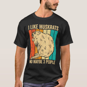 T-shirt J'aime les Rats Musqués et Peut-être 3 Personnes R