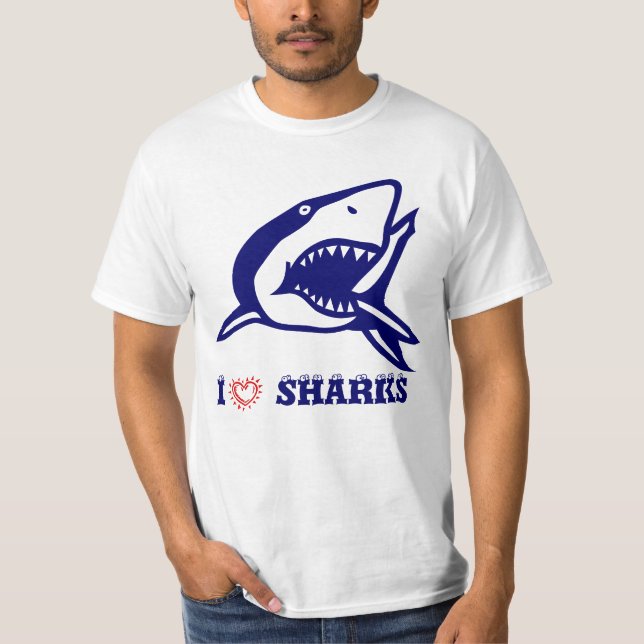 T-shirt J'aime les requins (Devant)