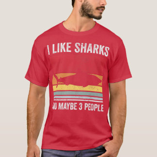 T-shirt J'Aime Les Requins Et Peut-Être 3 Personnes387