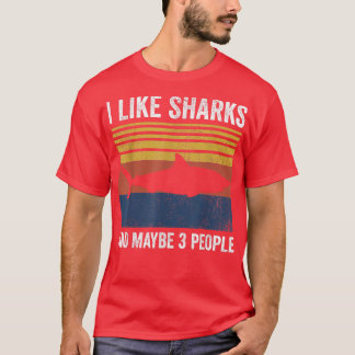 T-shirt J'Aime Les Requins Et Peut-Être 3 Personnes394