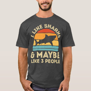 T-shirt J'aime les requins et peut-être 3 personnes mignon