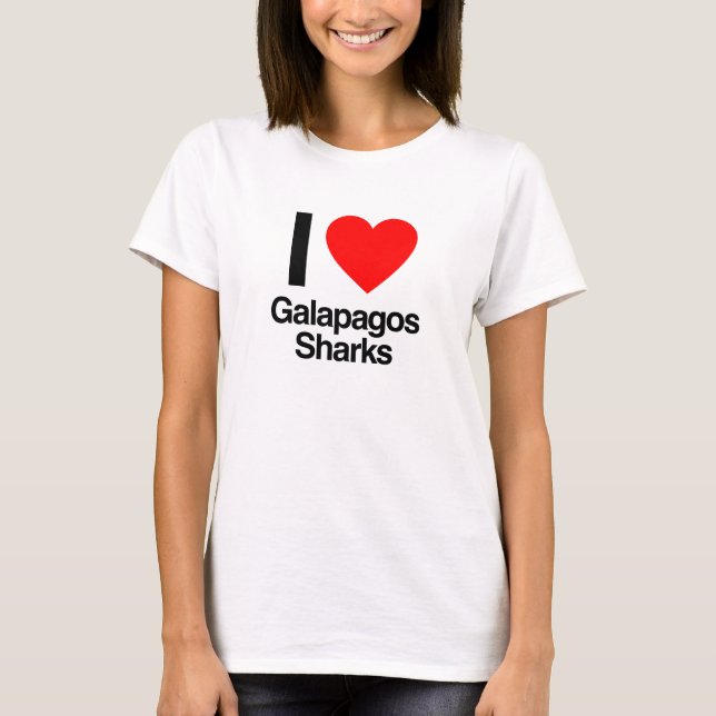 T-shirt j'aime les requins galapagos (Devant)