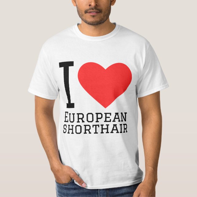 T-shirt J'aime les shorthair européens (Devant)