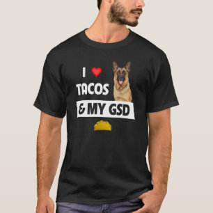 T-shirt J'Aime Les Tacos Et Mon Chien De Berger Allemand G
