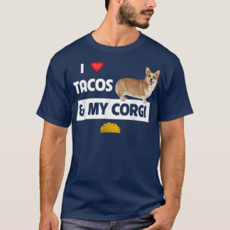 T-shirt J'Aime Les Tacos Et Mon Corgi Welsh Dog Mexican Fo