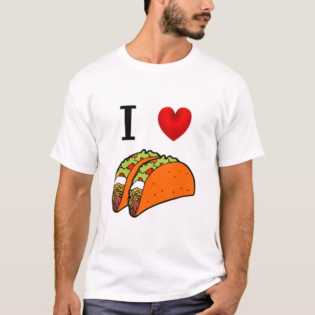 T-SHIRT J'AIME LES TACOS ORANGES (Devant)