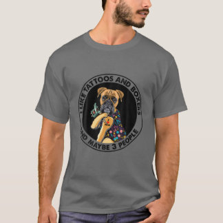 T-shirt J'Aime Les Tatouages Et Les Boxes Et Peut-Être 3 C